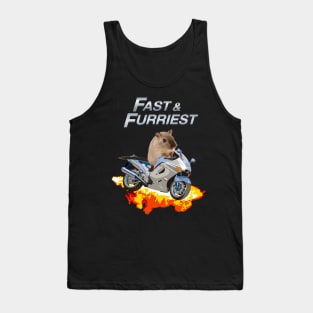 Fast and Furriest Parody Funny Cute Action Packed Motorcycle Flames Knock Off Brand Merch Tank Top